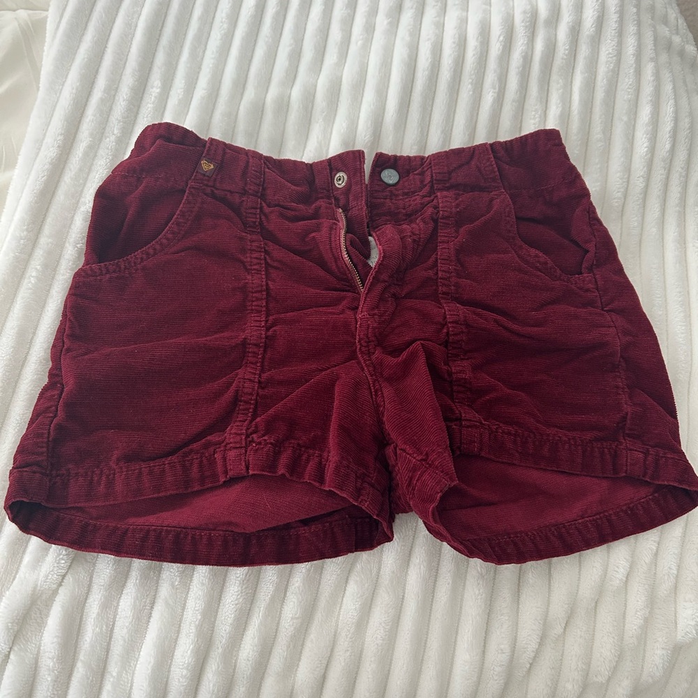 Roxy Red Corduroy Shorts with bonus black shorts!